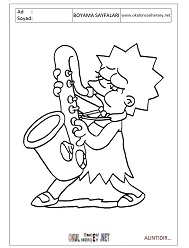 Saksofon boyama sayfaları